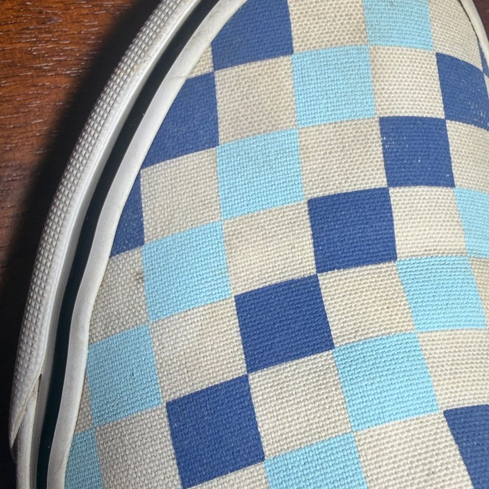 Vans Slip-On Checkerboard Sneakers in Blue and Light Blue — women’s 6/mens 4.5 - Picture 5 of 15